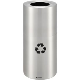 GoVets™ Aluminum Round Open Top Recycling Can 20 Gallon Satin Clear 716R240