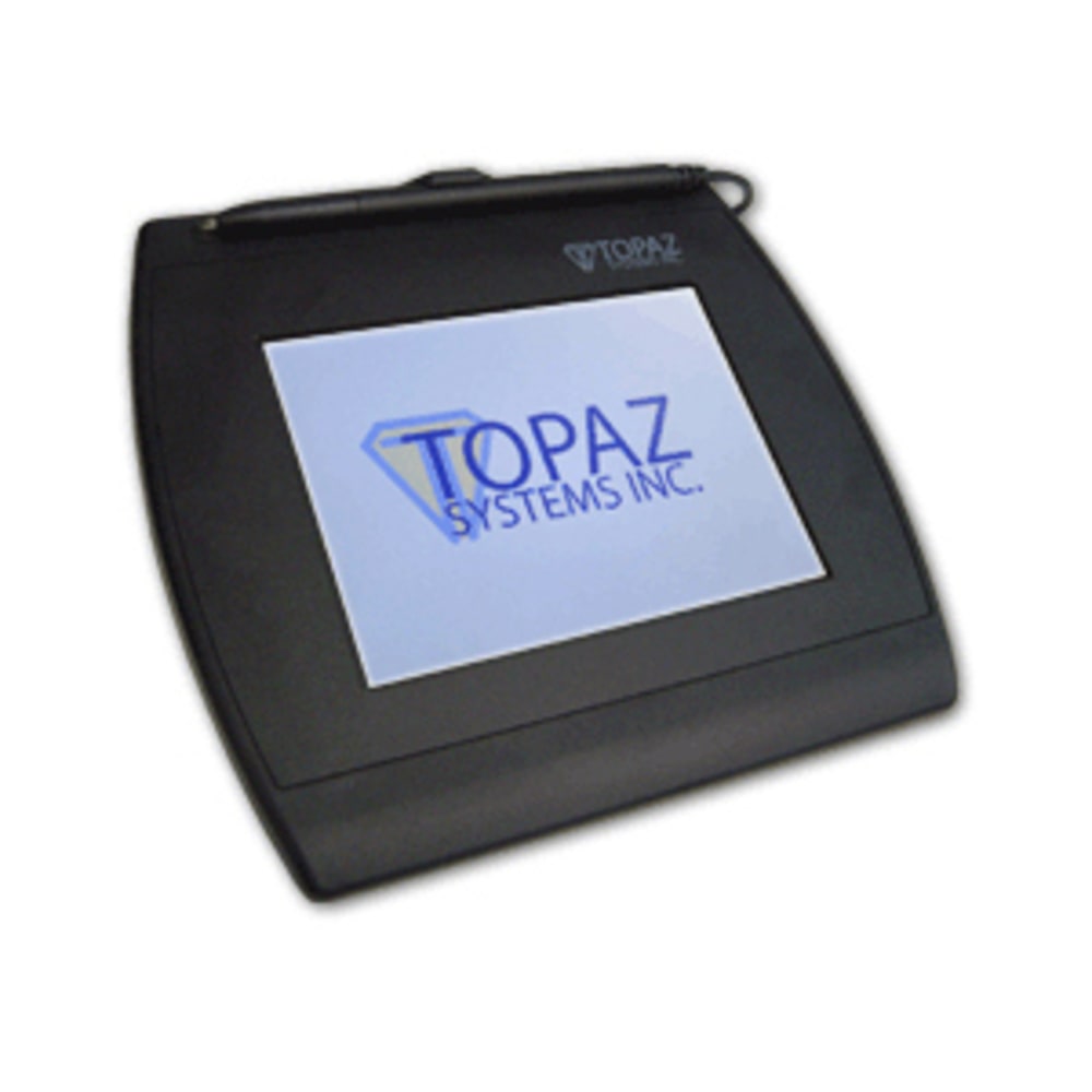 Topaz SigGemColor T-LBK57GC-BHSB Electronic Signature Pad - Backlit LCD - Active PenUSB, Serial - 4.60in x 3.40in Active Area LCD - Backlight - 410 PPI MPN:T-LBK57GC-BHSB-R
