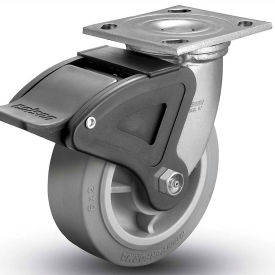 Colson® 4 Series Swivel Plate Caster 4.08199.459 BRK4 Rubber Total Lock Brake 8