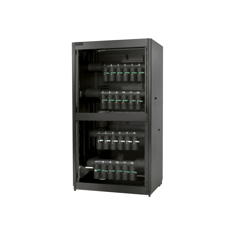 APC InRow Chilled Water Cooling 12 Circuit, Bottom/Top Mains, Bottom Distribution Piping - Rack liquid cooling distribution unit - black - MPN:ACFD12-B