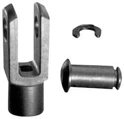 M10 Thread, 20mm Yoke Width, Thermoplastic, Polymer Clevis Joint with Pin & Clip Yoke MPN:GELMK-10