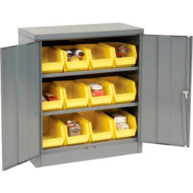 GoVets Locking Storage Cabinet w/ 12 Yellow Bins 99 lbs. Weight 36