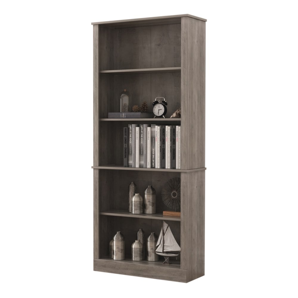 Realspace Peakwood 71inH 5-Shelf Bookcase, Smoky Brown MPN:SH-OF-2606