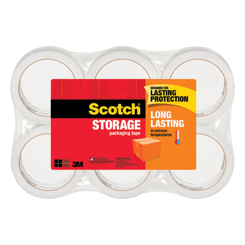 Scotch Long Lasting Storage Packaging Tape, 1-7/8in x 54.6 Yd., Clear, Pack Of 6 Rolls MPN:3650-6