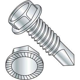 5/16-18X1 1/2 7/16 A/F Unslotted Indented Hexwasher Serrated Self Drill Full Thread Zinc Bake 600pcs 312407KWSMS