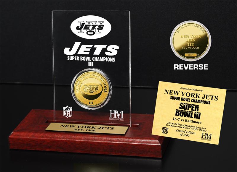 New York Jets Super Bowl Champs Etched Acrylic MPN:NYJSBACRYLK