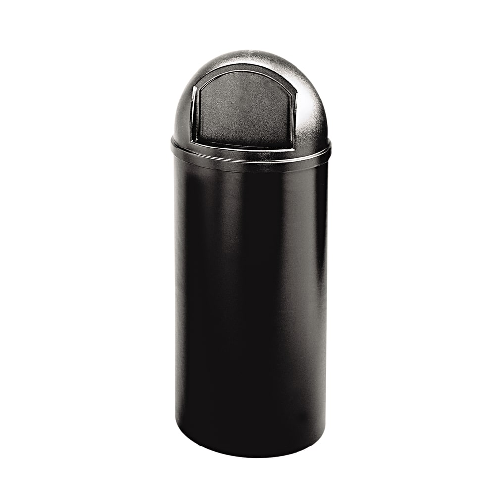 Rubbermaid Marshal Round Polyethylene Classic Waste Container, 25 Gallons, 42inH x 18inW x 18inD, Black MPN:817088BK