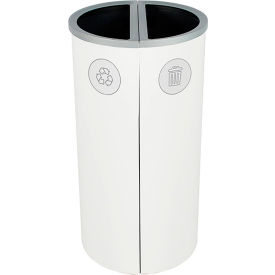 Busch Systems Spectrum Ellipse Slim Double Recycling Station For Recycle & Waste 16 Gal. Cap. White 101179
