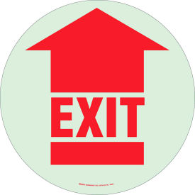 Brady® BradyGlo Floor Exit Sign Red on Glow in the Dark Polyester 17