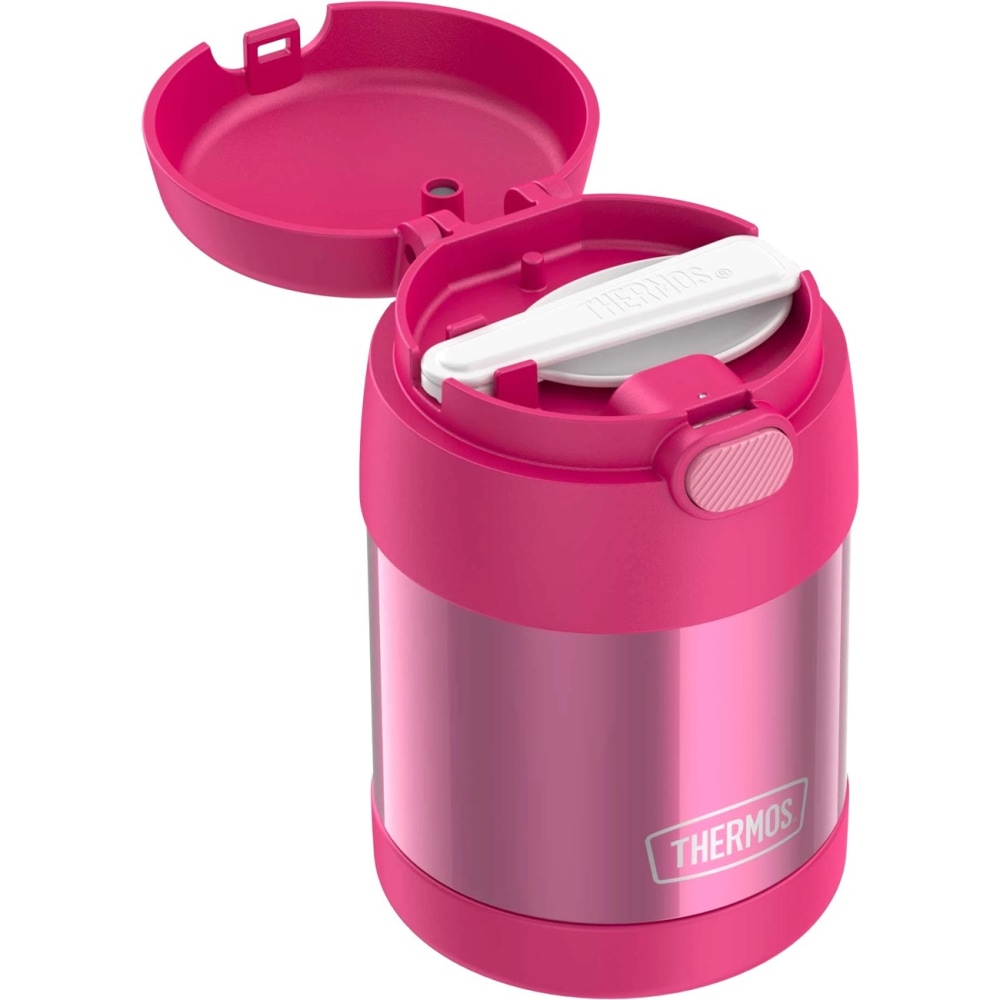 Thermos FUNtainer Stainless Steel Food Jar 10Oz - Food Storage - Dishwasher Safe - Pink - Stainless Steel Body (Min Order Qty 3) MPN:F3100PK6