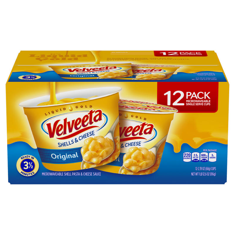 Velveeta Shells & Cheese Original Microwaveable Single-Serve Cups, 2.39 Oz, Box Of 12 Cups MPN:5355
