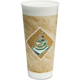 Dart® Cafe G® Hot/Cold Foam Drink Cups 24 oz Brown/Green/White Pack of 500 24X16G
