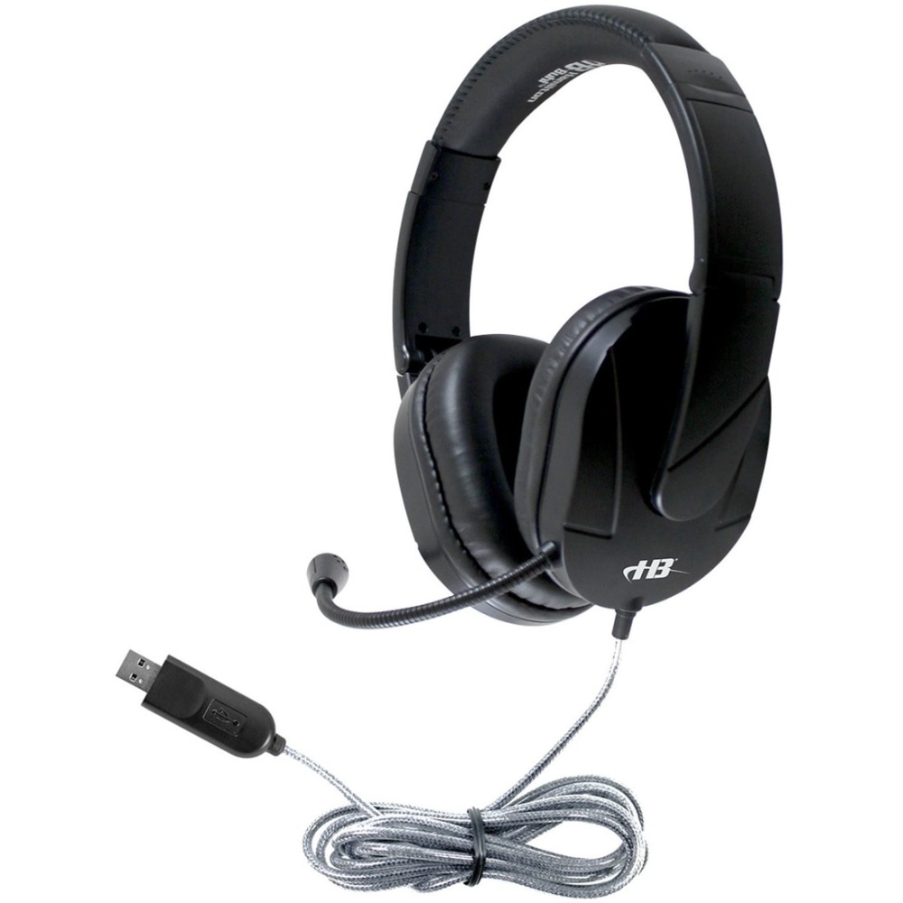 Hamilton Buhl MACH-2 Deluxe-Sized Multimedia Headset With Steel-Reinforced Gooseneck Mic - Stereo - USB Type A - Wired - 32 Ohm - 50 Hz - 20 kHz - Over-the-head - Binaural - Ear-cup - 5 ft Cable - Omni-directional, Noise Cancelling Mi (Min Order Qty 3) MP