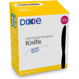 Dixie® Grab'N Go Mediumweight Wrapped Knives Polystyrene Black 90/Carton DXEKM5W540PK
