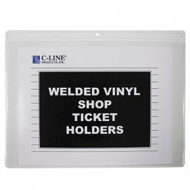 C-Line Products Shop Ticket Holders Welded Vinyl Both Sides Clear Open Long Side 12 X 9 50/BX 80129