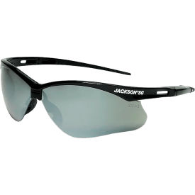 Jackson Safety SG Safety Glasses with Soft Touch Temples Anti-Fog Smoke Mirror Lens Black Frame 50007 - Pkg Qty 12