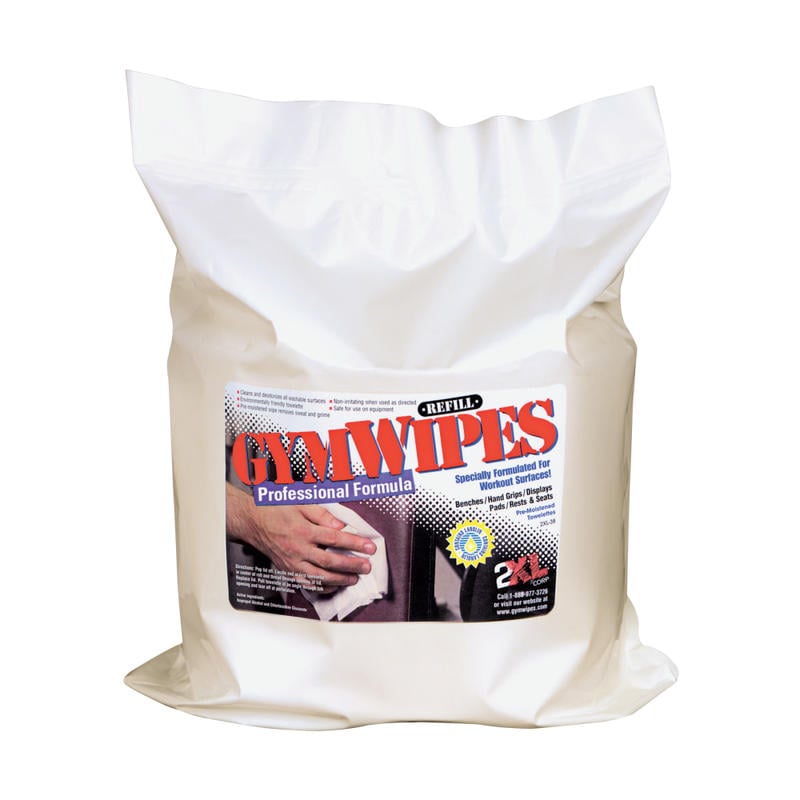 2XL GymWipes Professional Towelettes Bucket Refill, 8in x 6in, White, 700 Sheets Per Pack, Carton Of 4 Packs MPN:L38CT