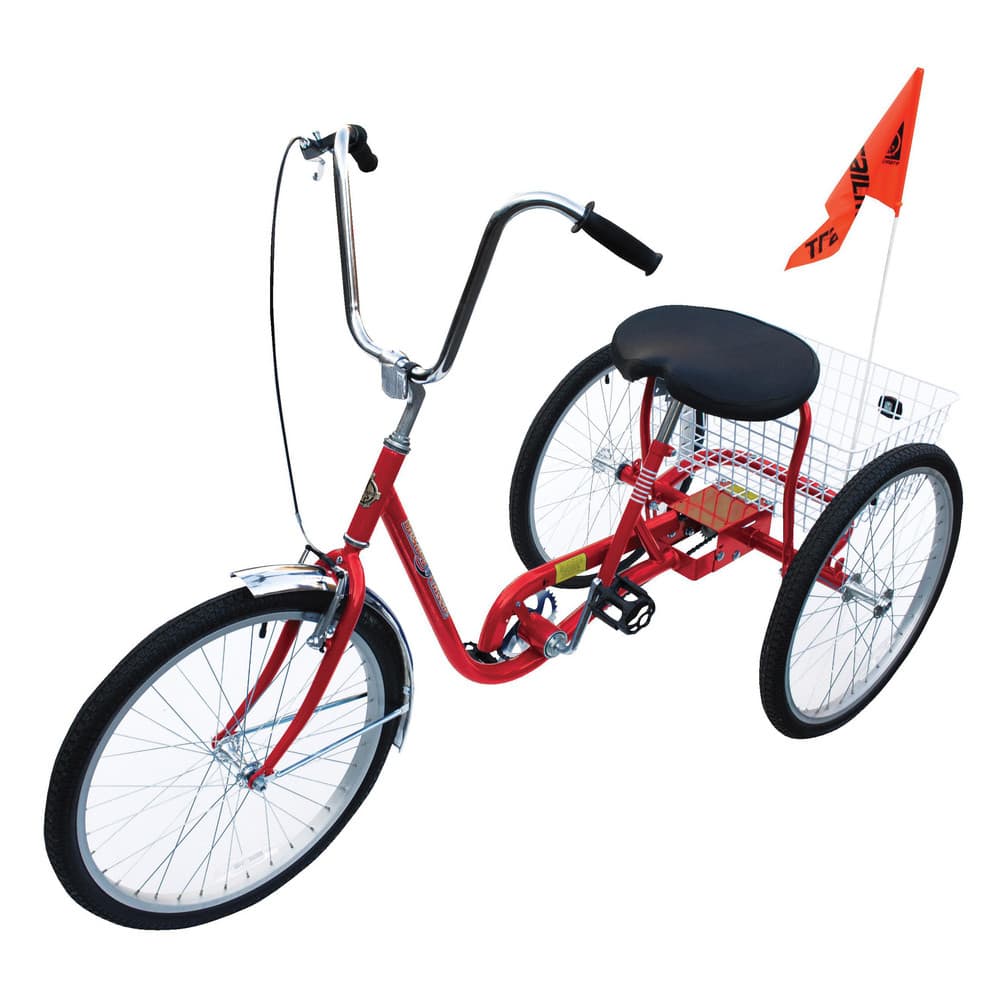 Bicycles & Scooters, Product Type: Industrial Tricycle , Color: Red , Tire Size: 24, 1.75 , Tire Size: 26 x 2.125 , Tire Type: Air Tire  MPN:IBIKE-3-DC-R