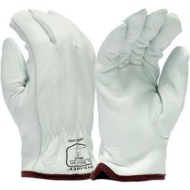 Pyramex® GL3006CKF Insulated Premium Goatskin Drivers Gloves Keystone Thumb M White GL3006CKFM