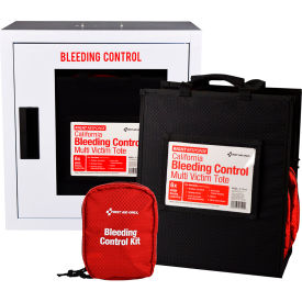First Aid Only® Bleeding Control Cabinet w/ Tote No Alarm 1-24 Persons 42 Pieces Metal Case 91536