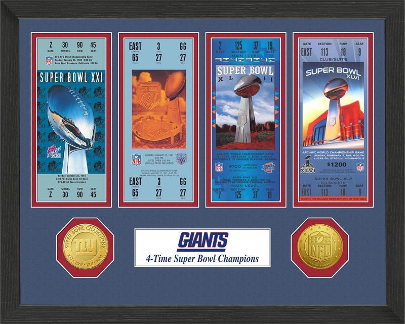 New York Giants  SB Championship Ticket Collection MPN:NYGSB4TK