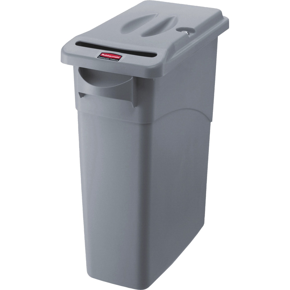 Rubbermaid Slim Jim Confidential Document Container, 23 Gallons, 31in x 11in, Gray MPN:9W15LGY