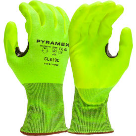 Pyramex® Cut Resistant Gloves Micro Foam Nitrile Coated ANSI A2 2XL Hi-Vis Lime GL619CX2 - Pkg Qty 12