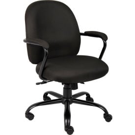 Heavy Duty Task Chair - Fabric - Mid Back - Black O-I670-F48