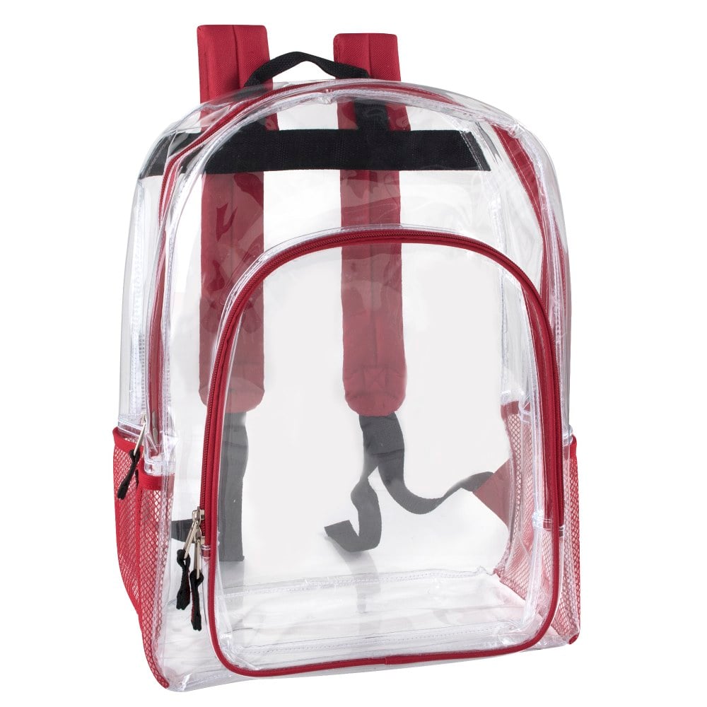 Trailmaker Heavy-Duty Clear Backpack, Red Trim (Min Order Qty 5) MPN:4695RED