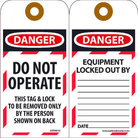 Lockout Tags - Do Not Operate LOTAG10