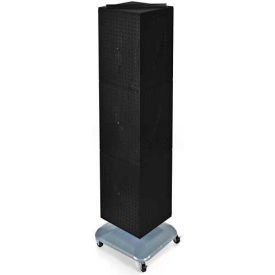 Global Approved 701465-BLK 4-Sided Interlocking Pegboard Floor Display W/ Wheels 14