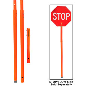 Plasticade® PVC Flagger Pole For STOP/SLOW Signs Spring button 72