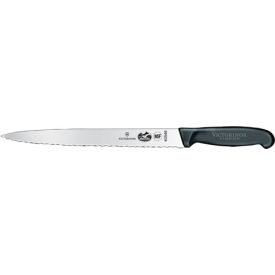 Victorinox 10 Slicer Knife Semi-flexible Pointed Serrated Blade Black Fibrox Handle 40546 5.4433.25