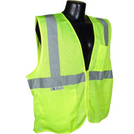 Radians® SV2Z Economy Class 2 Mesh Safety Vest W/ Zipper Hi-Vis Green 4XL SV2ZGM4X - Pkg Qty 12
