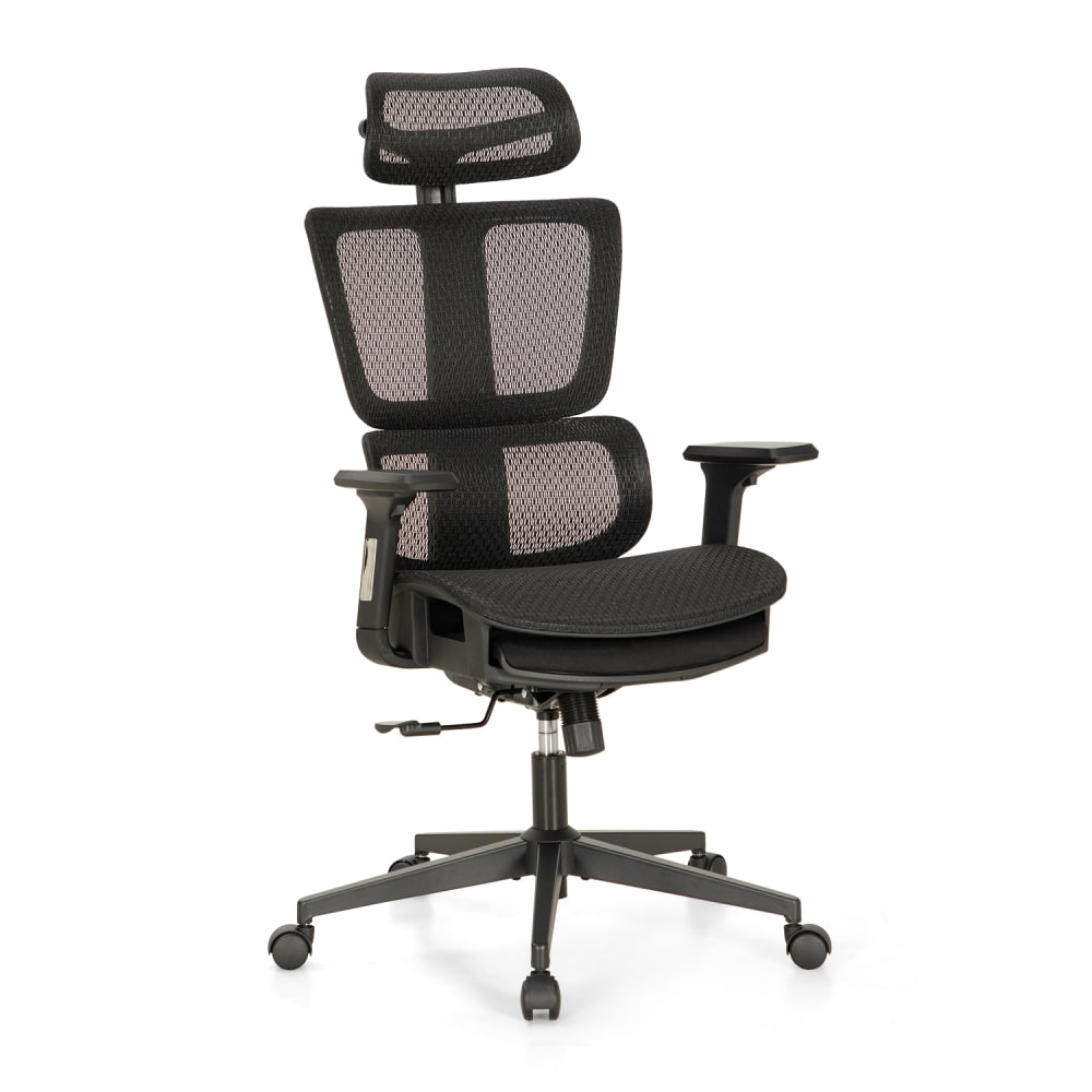 ALPHA HOME Ergonomic Mesh High-Back Office Task Chair With Retractable Footrest, Black MPN:IF-202