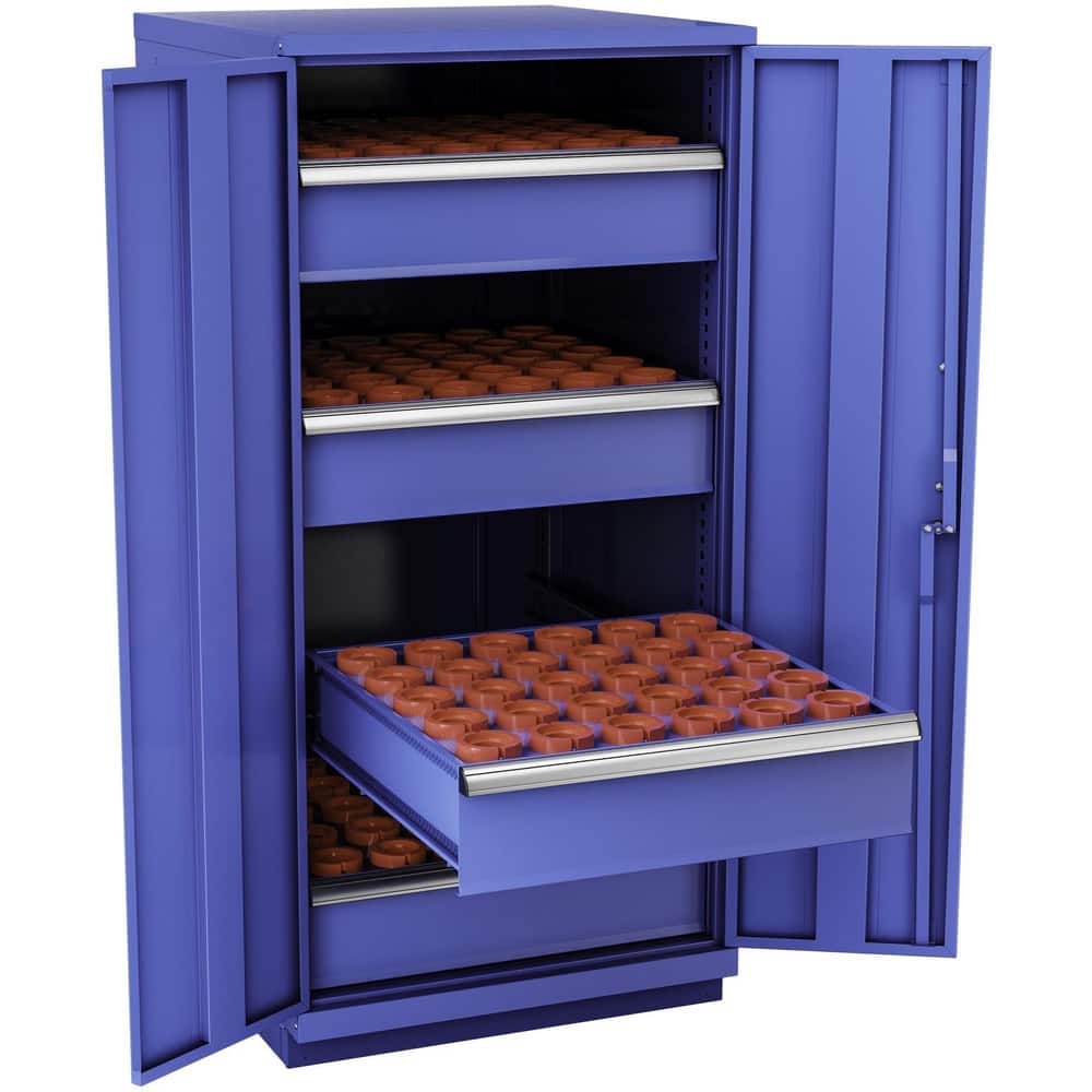 CNC Storage Cabinets, Cabinet Type: Modular , Taper Size: HSK50 , Number Of Doors: 2.000 , Number Of Drawers: 4.000 , Color: Bright Blue  MPN:S2700H50-BB