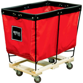 Royal Basket Trucks® Elevated Basket Truck 3 Bu Red Vinyl Wood Base All Swivel R03-RRX-ELA-3UNN