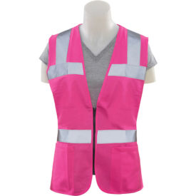 ERB® Girl Power At Work™ S721 Non-ANSI Women's Safety Vest Zipper Closure 4XL Pink WEL61924HP4X