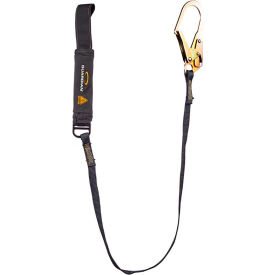 Guardian Arc Flash Shock Absorbing Lanyard Fixed Single Leg Steel Rebar Hook & Web Loop 6'L 3400036