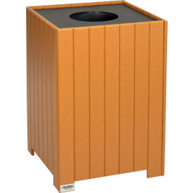 GoVets™ Recycled Plastic Square Trash Can With Liner 32 Gallon Cedar 322CD641