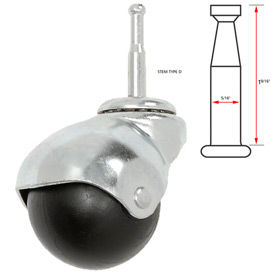 Ball Series Chair Caster with Plastic Wheel - Stem Type D PBH2002ZN3ED