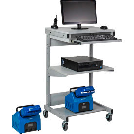 GoVets™ Mobile Powered Computer Cart w/2 Swappable LiFePO4 Batteries 693GY2S506