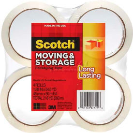 Scotch® Long Lasting Moving & Storage Packaging Tape 48mm x 50m 4 Rolls/PK 36504