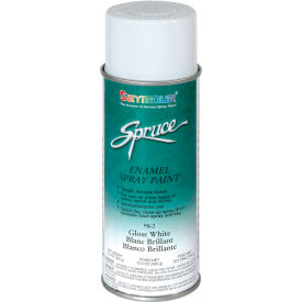 Spruce General Use Spray Paint 16 Oz. Gloss White 12 Cans/Case - 98-2 98-2