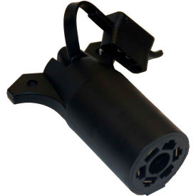 Buyers Products 7-Way Flat to 4-Way Round Plastic Trailer Connector Adapter w/ LED Tester - TC2074T TC2074T