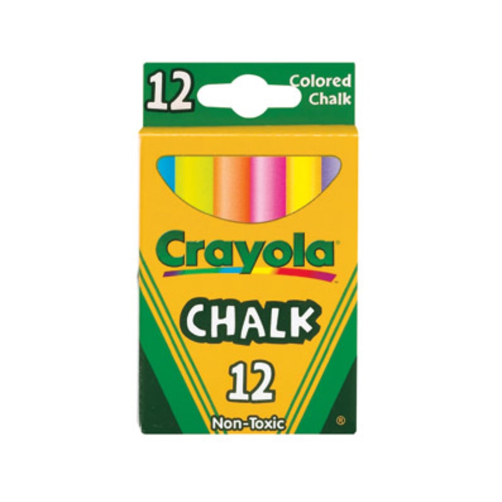 Crayola Colored Chalk, 3-5/16in, Assorted Colors, Box Of 12 Pieces MPN:510816