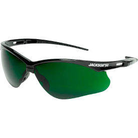 Jackson Safety SG Safety Glasses Features Anti-Scratch UV Protection Shade 5 IR Black Frame 50010 - Pkg Qty 12