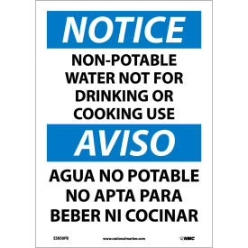 Bilingual Vinyl Sign - Notice Non-Potable Water Not For Drinking Use ESN50PB