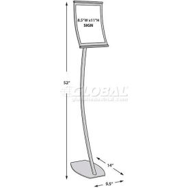 Global Approved 300886 Curved Floor Sign Holder 8.5