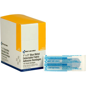 First Aid Only Blue Metal Detectable Fabric Bandages 1